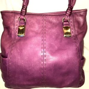 B MAKOWSKY DEEP VIOLET SUPPLE GENUINE LEATHER
